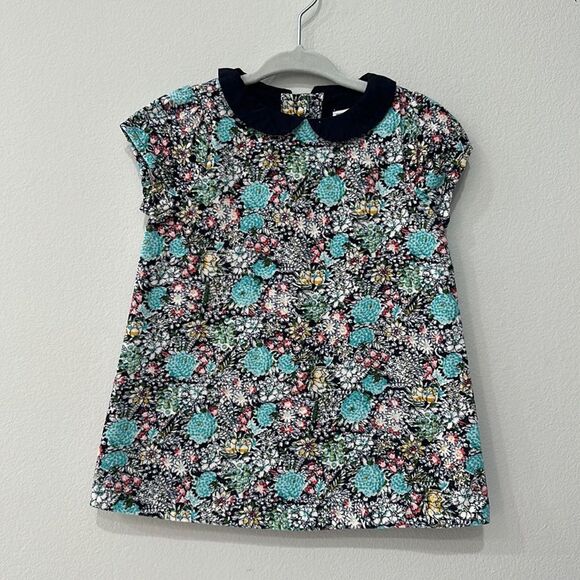 COPY - Janie and Jack Dress Baby Girls Size 6-12 m Blue Floral Shift Peter Pan … - Picture 1 of 9